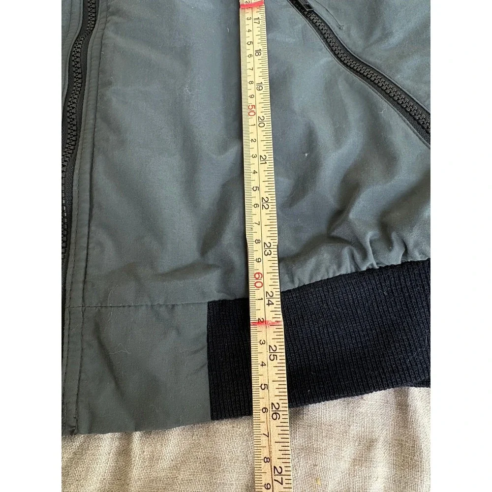 L.L. Bean Warm-Up Jacket Mens L Gray Teal Fleece Lined Thinsulate Bomber 5941 - Picture 3 of 7